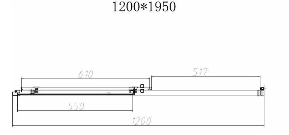 Душевое ограждение KABINKA.KZ одностенное VDS-4SN120CLG, 1200х1950 мм