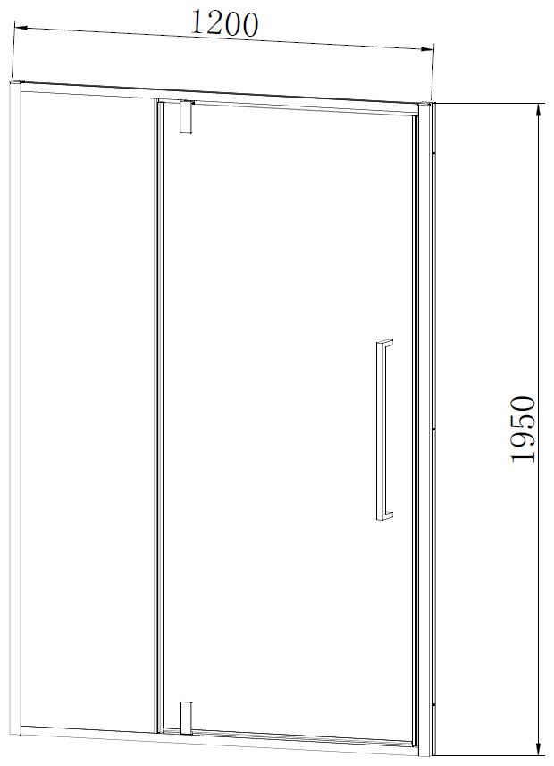 Душевое ограждение KABINKA.KZ одностенное VDP-4SN120CL, 1200х1950 мм