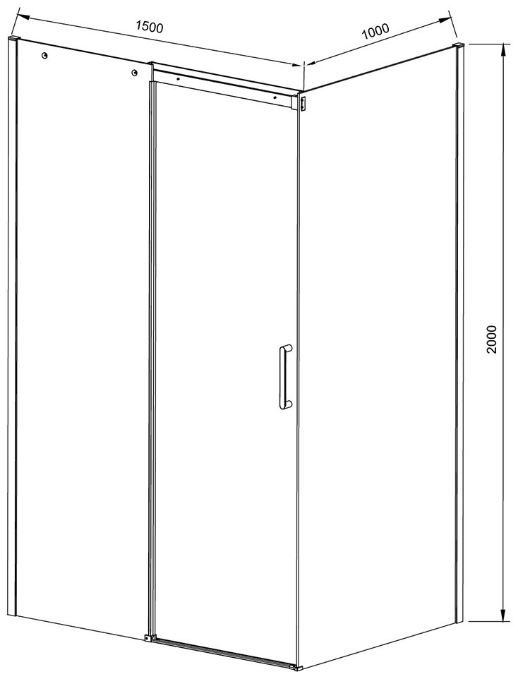 Душевое ограждение KABINKA.KZ двухстенное VSR-4D1015CL, 1500х2000 мм купить,0