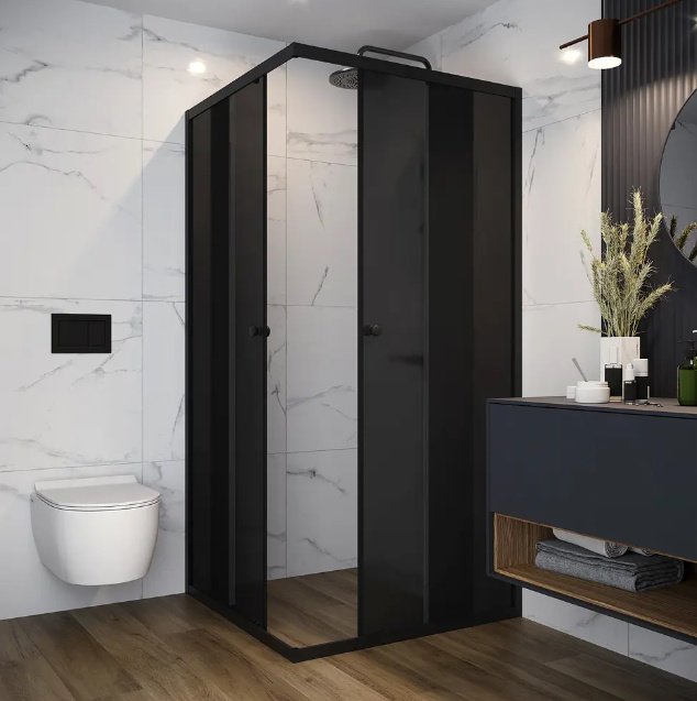 Душевое ограждение KABINKA.KZ двухстенное DS04Cb99L0T00.Gt-Black, 900х1900 мм купить,NaN