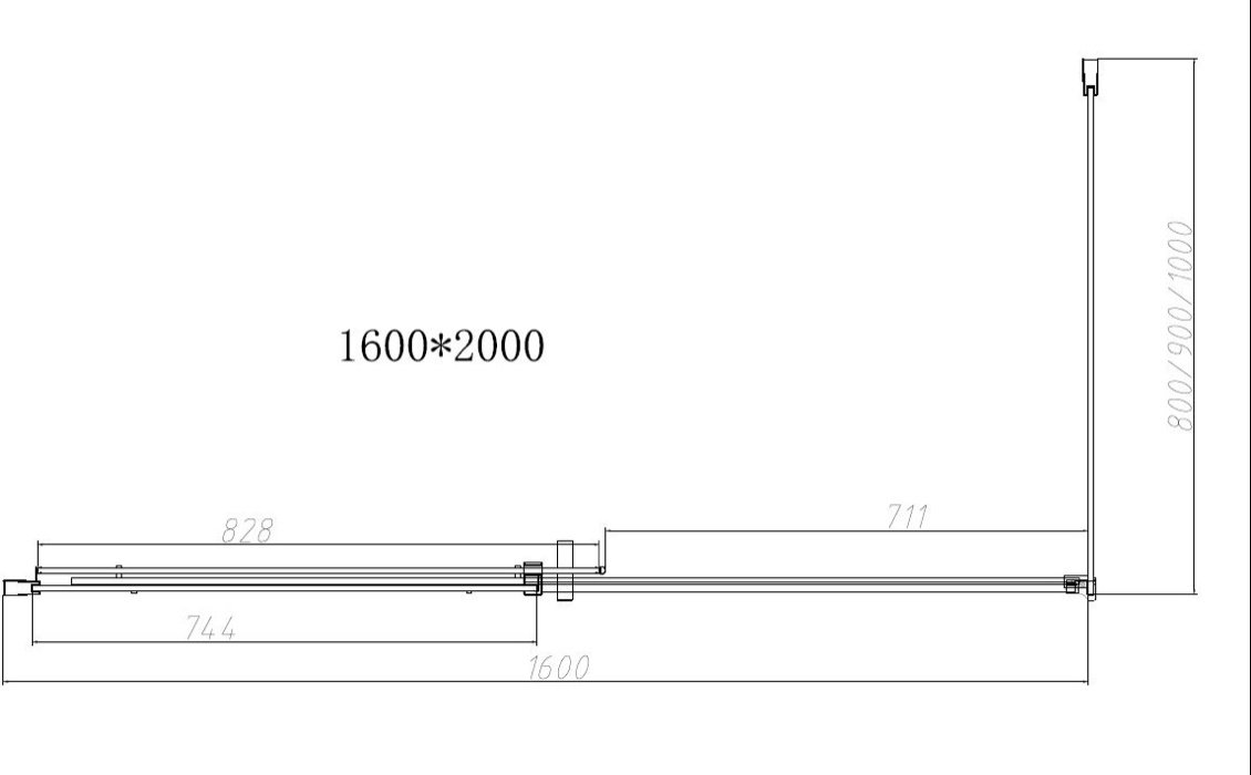 Душевое ограждение KABINKA.KZ двухстенное VSR-4D8016CL, 1600х2000 мм купить,0