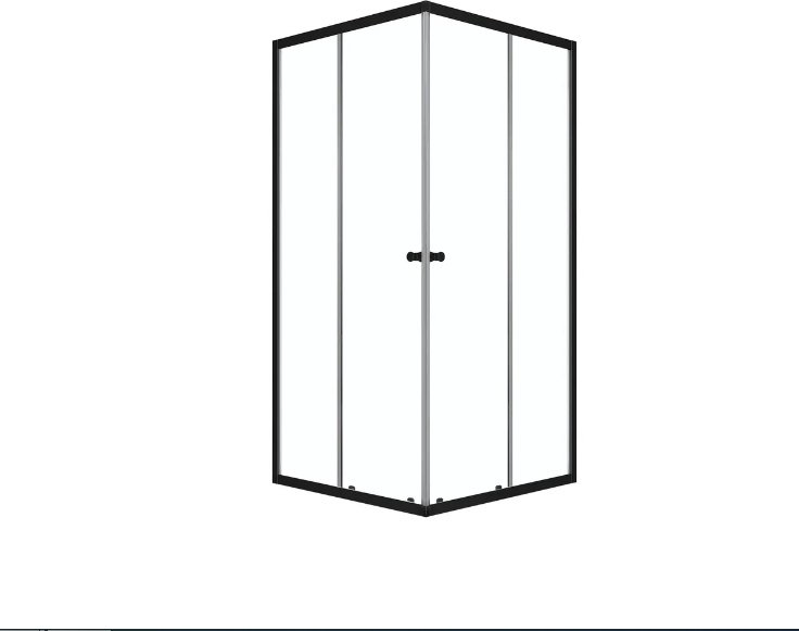 Душевое ограждение KABINKA.KZ двухстенное DS04CbV128L0Cl00.Gt-Black, 1200х1900 мм купить,NaN
