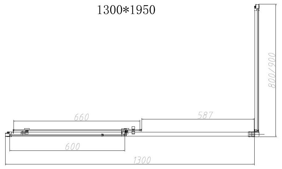 Душевое ограждение KABINKA.KZ двухстенное VSR-4SN9013CGB, 1300х1950 мм купить,0