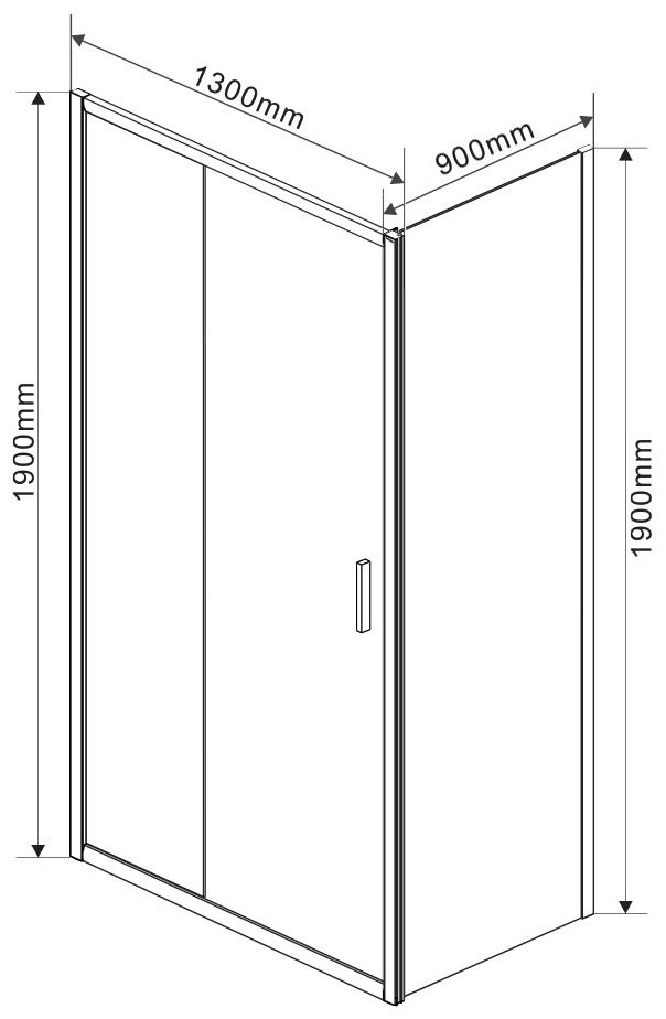 Душевое ограждение KABINKA.KZ двухстенное VSR-1G9013CL, 1300х1900 мм купить,0