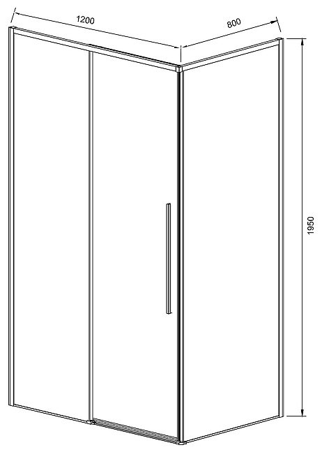 Душевое ограждение KABINKA.KZ двухстенное VSR-4SN8012CL, 1200х1950 мм купить,NaN