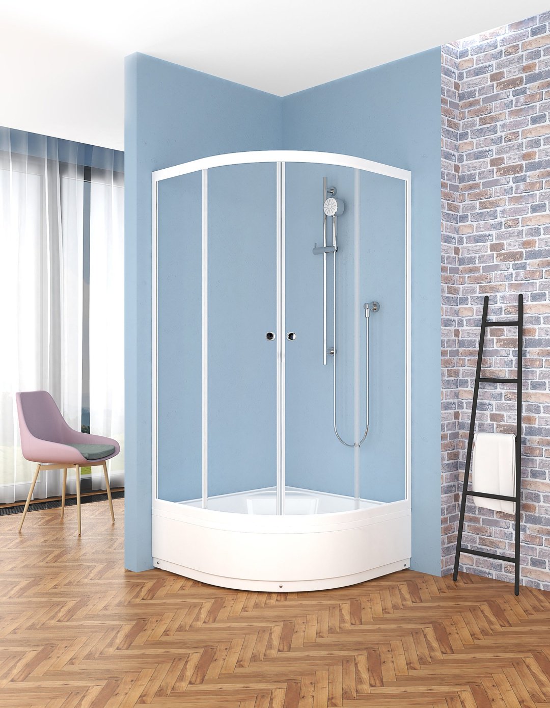 Душевое ограждение Domani-Spa двухстенное Delight 99 mid, 900х1950 мм