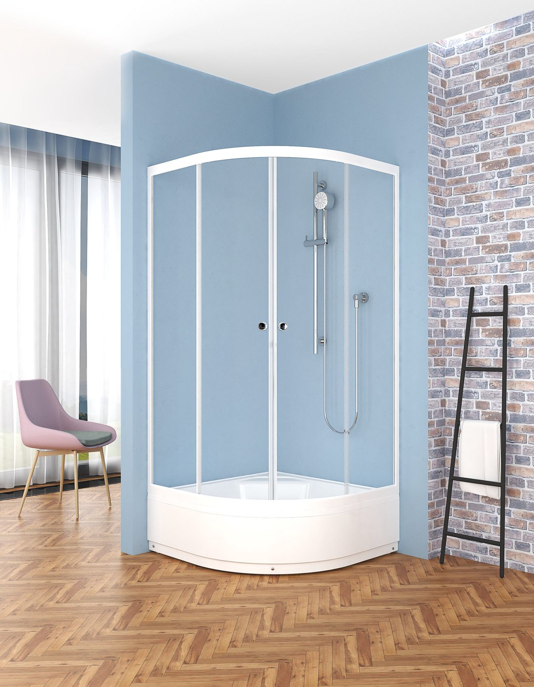 Душевое ограждение Domani-Spa двухстенное Delight 99 mid, 900х1950 мм купить,NaN