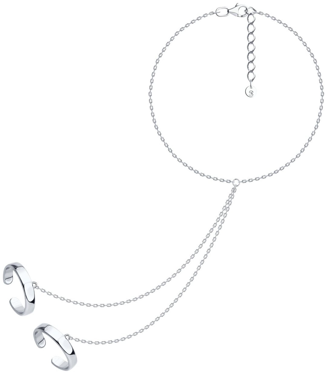 Браслет SOKOLOV 94051271_16 длина 16 см, вес 6.71 г серебро, плетение фантазийное купить,NaN