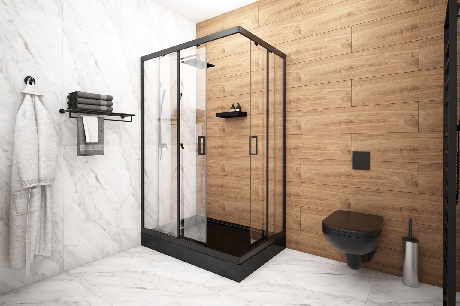 Душевое ограждение KABINKA.KZ двухстенное Universal PRO BLACK, 1200х1750 мм - ForteMarket Душевое ограждение KABINKA.KZ двухстенное Universal PRO BLACK, 1200х1750 мм купить,0