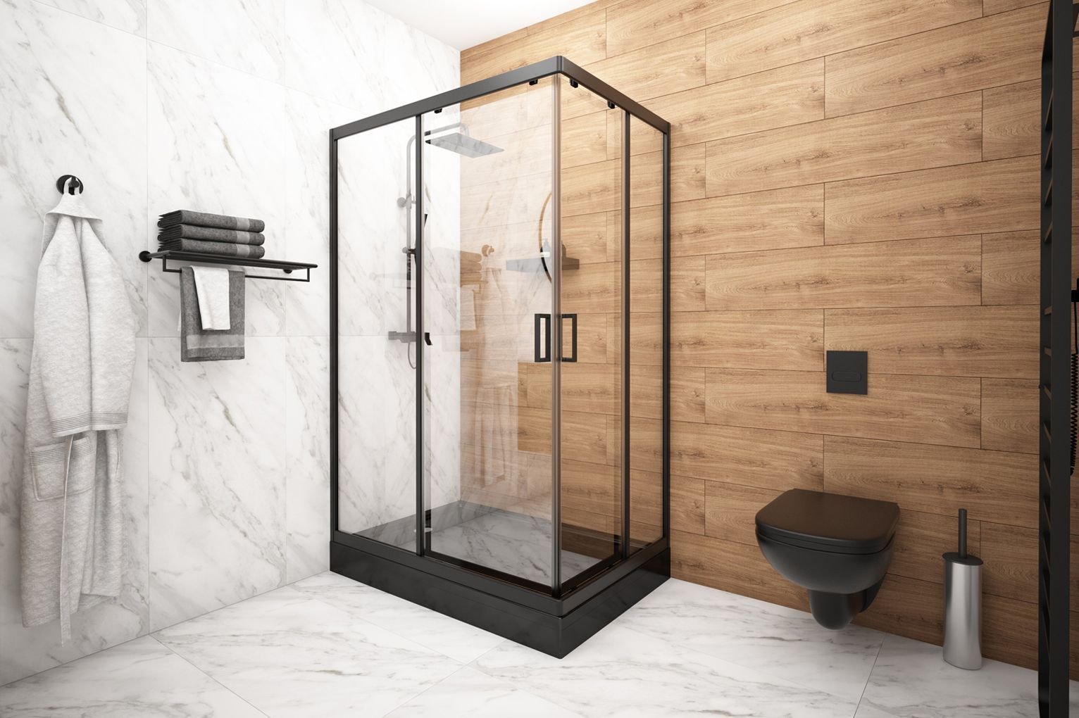 Душевое ограждение KABINKA.KZ двухстенное Universal PRO BLACK, 1200х1750 мм - ForteMarket Душевое ограждение KABINKA.KZ двухстенное Universal PRO BLACK, 1200х1750 мм купить,0