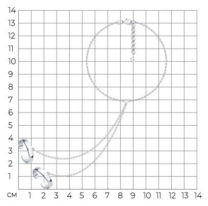 Браслет SOKOLOV 94051271_s длина 16 см, вес 7.13 г серебро, плетение якорное купить,NaN