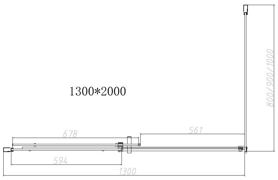 Душевое ограждение KABINKA.KZ двухстенное VSR-4D8013CL, 1300х2000 мм