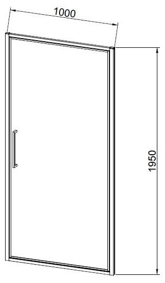 Душевое ограждение KABINKA.KZ одностенное Slim 8mm VDP-4SL100CL, 1000х1950 мм купить,NaN