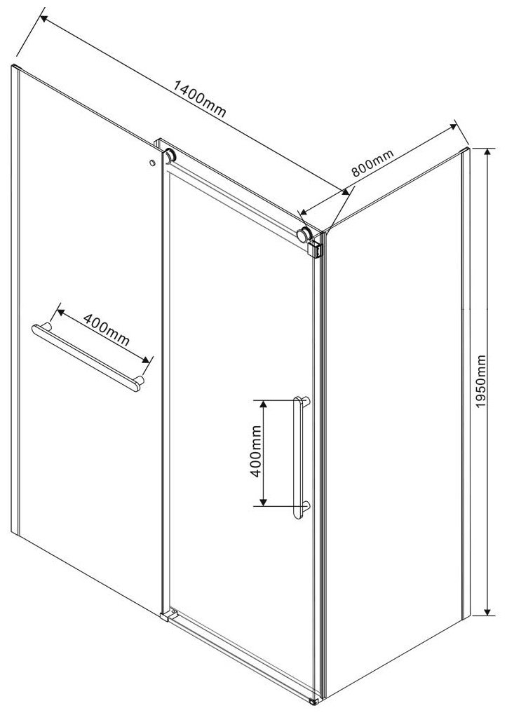 Душевое ограждение KABINKA.KZ двухстенное Como Soft VSR-1CS8014CLB, 800х1900 мм