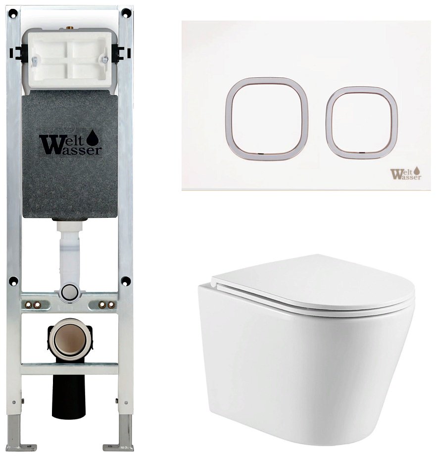 WeltWasser унитаз с инсталляцией SALZBACH 043 GL-WT, санфаянс купить,0