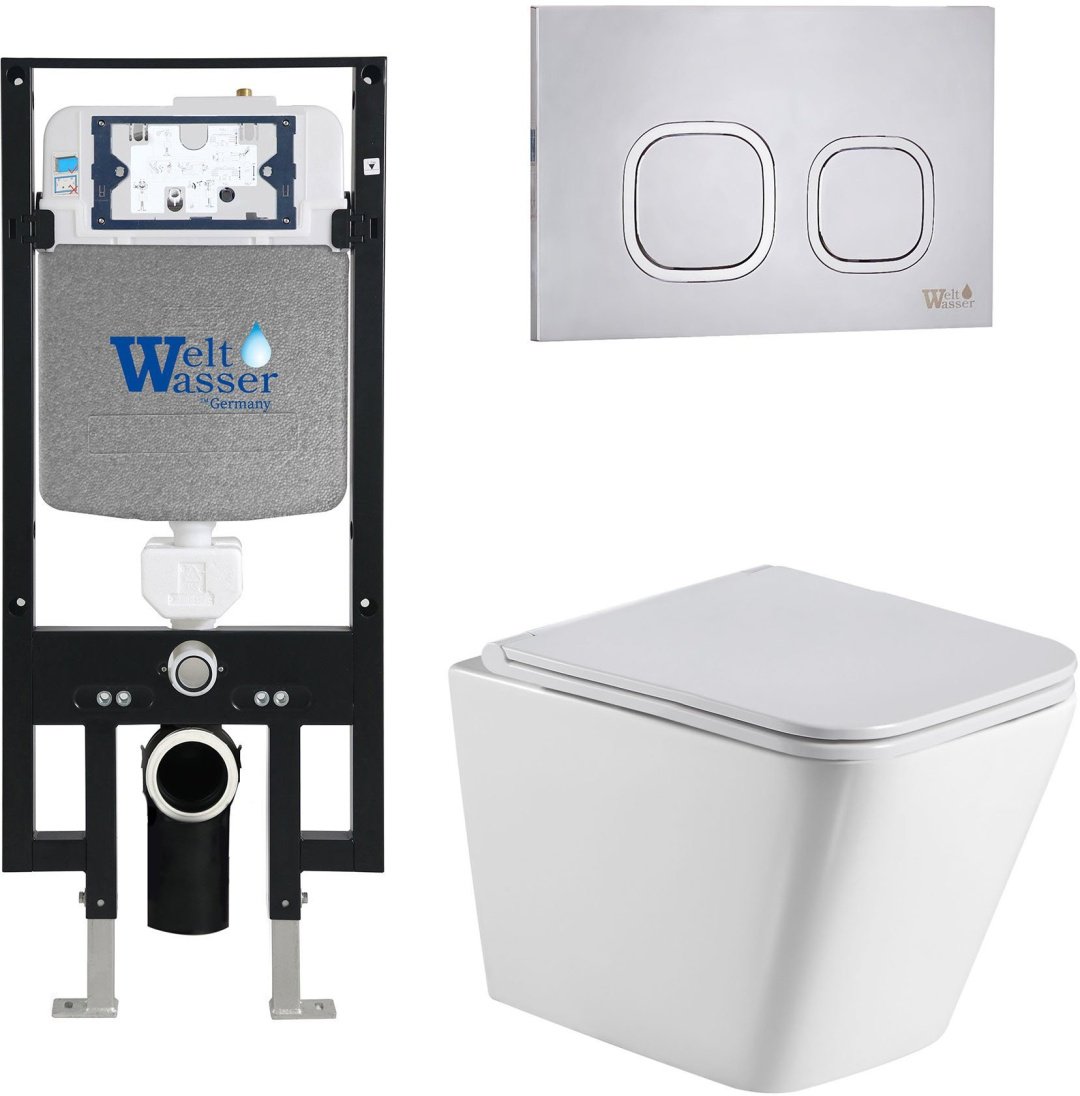 WeltWasser унитаз с инсталляцией GELBACH 041 MT-GR, санфаянс