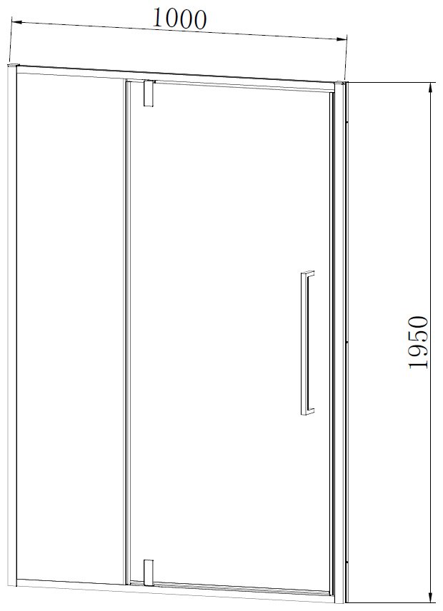 Душевое ограждение KABINKA.KZ одностенное VDP-4SN100CL, 1000х1950 мм