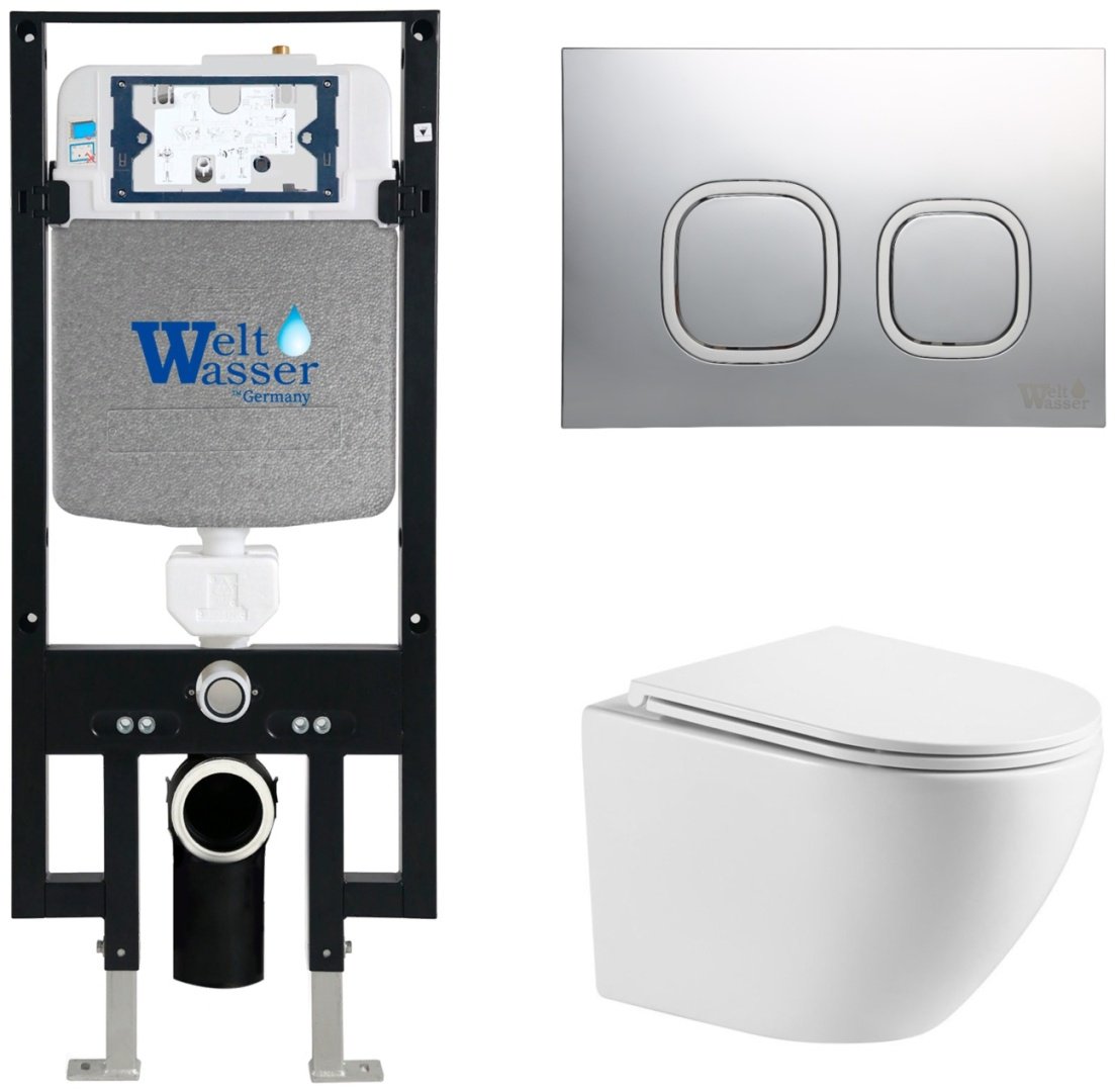 WeltWasser унитаз с инсталляцией MERZBACH 043 GL-WT, санфаянс