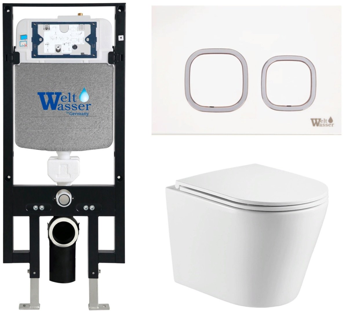 WeltWasser унитаз с инсталляцией SALZBACH 043 GL-WT, санфаянс