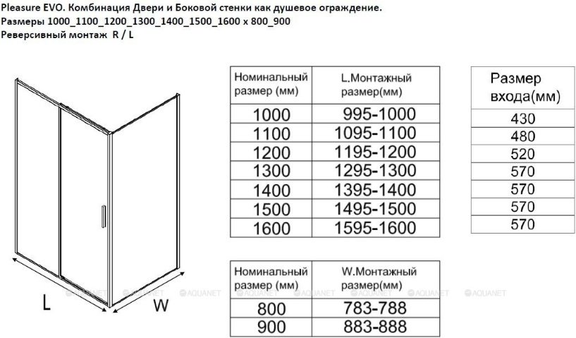 Душевое ограждение KABINKA.KZ двухстенное AE65-120x90-CT, 1200х1900 мм