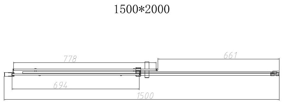 Душевое ограждение KABINKA.KZ одностенное VDS-4D150CLGM, 1500х2000 мм купить,NaN