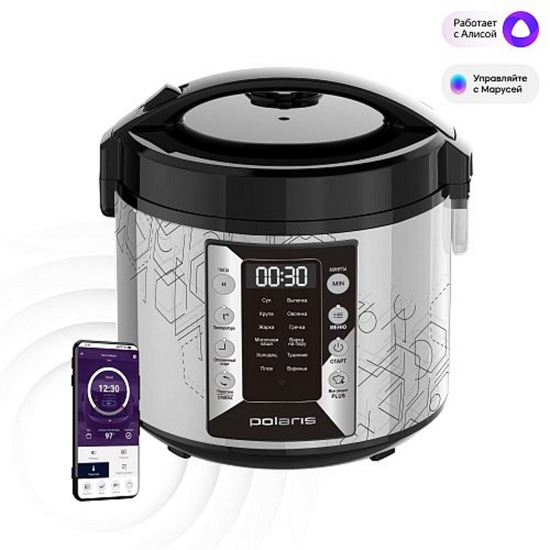 Мультиварка Polaris PMC 0524 Wi-Fi IQ Home серебристая  купить,NaN