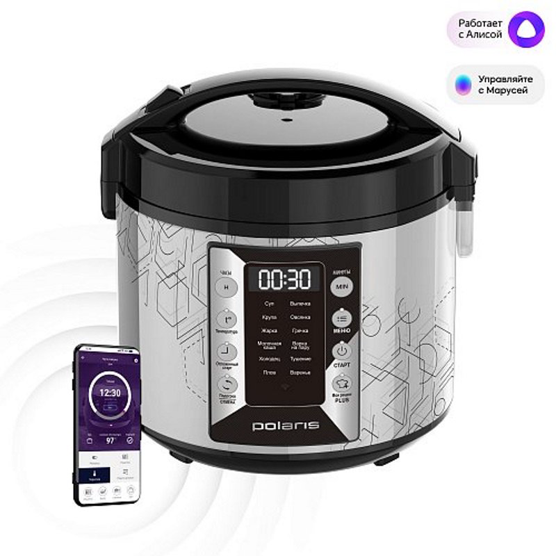 Мультиварка Polaris PMC 0524 Wi-Fi IQ Home серебристая  купить,NaN