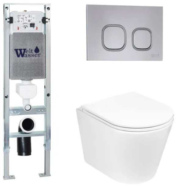 WeltWasser унитаз с инсталляцией SALZBACH 043 GL-WT, санфаянс