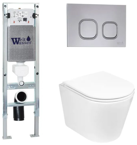 WeltWasser унитаз с инсталляцией SALZBACH 043 GL-WT, санфаянс купить,NaN