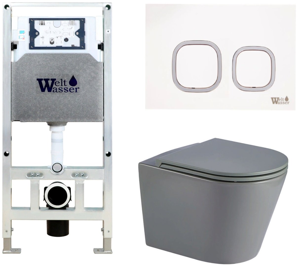 WeltWasser унитаз с инсталляцией SALZBACH AS506ST36, санфаянс