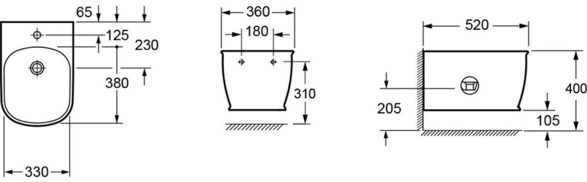 Lavinia Boho биде Bell Pro 33010050, санфарфор
