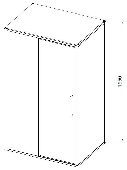 Душевое ограждение KABINKA.KZ двухстенное Slim 8mm VSR-4SLP9012CLG, 900х1950 мм купить,NaN