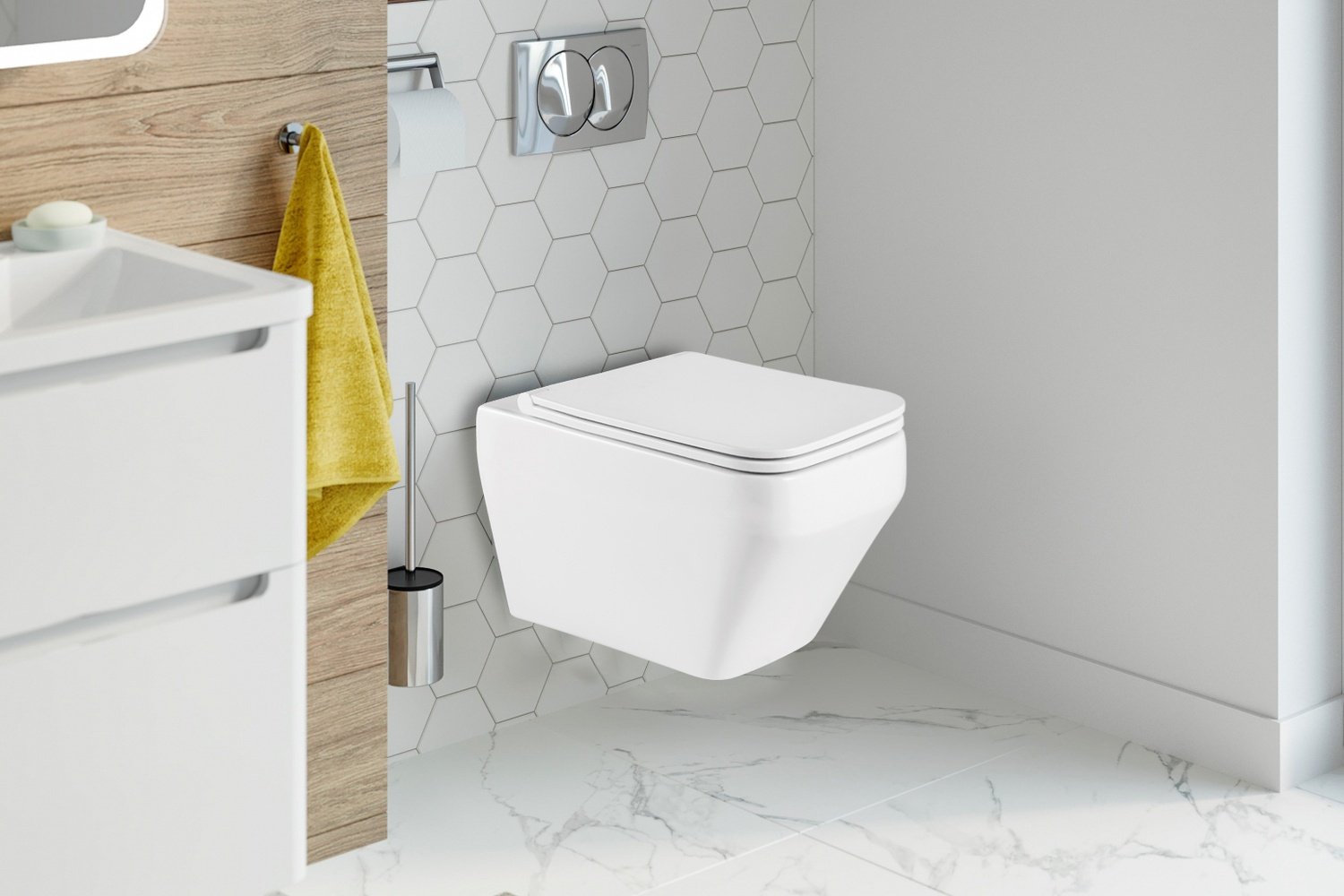 WeltWasser унитаз с инсталляцией HOFBACH 041 GL-WT, санфаянс купить,0