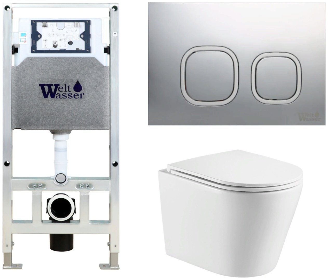 WeltWasser унитаз с инсталляцией SALZBACH 043 GL-WT, санфаянс