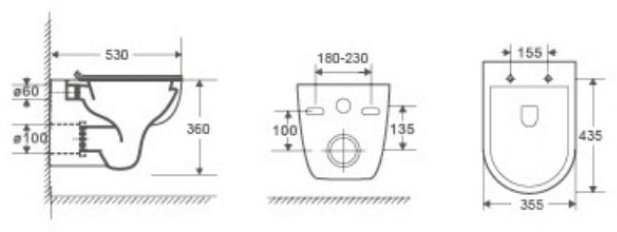 WeltWasser унитаз с инсталляцией BAARBACH AB350ST2, санфаянс купить,0