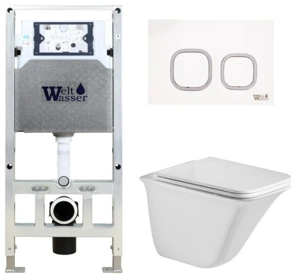 Унитаз WeltWasser Rotbach 004 GL-WT с инсталляцией белый купить,294800