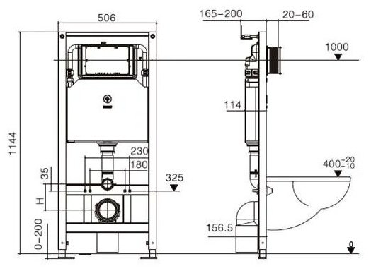 Унитаз WeltWasser Rotbach 004 GL-WT с инсталляцией белый купить,294800