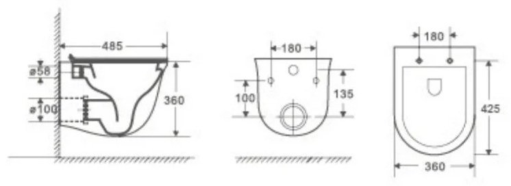 WeltWasser унитаз с инсталляцией TELBACH 004 GL-WT 506ST, санфаянс