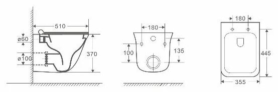 WeltWasser унитаз с инсталляцией ROTBACH 004 GL-WT, санфаянс