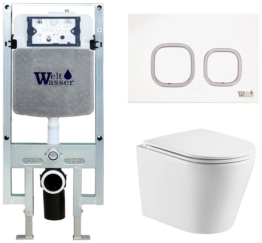 WeltWasser унитаз с инсталляцией SALZBACH 043 GL-WT, санфаянс