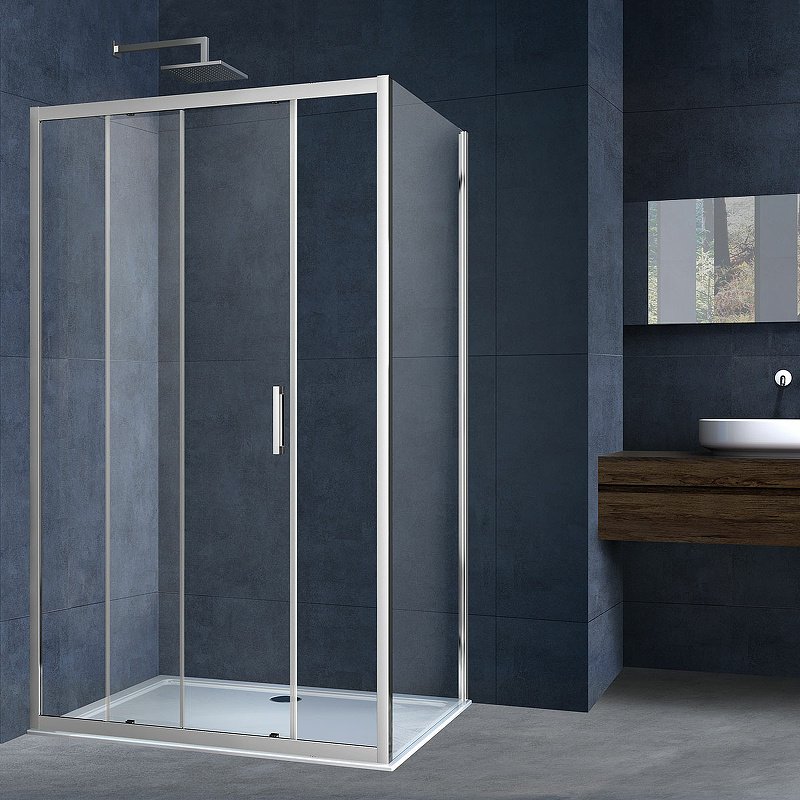 Душевое ограждение KABINKA.KZ двухстенное VSR-3AL9013CL, 1300х1900 мм