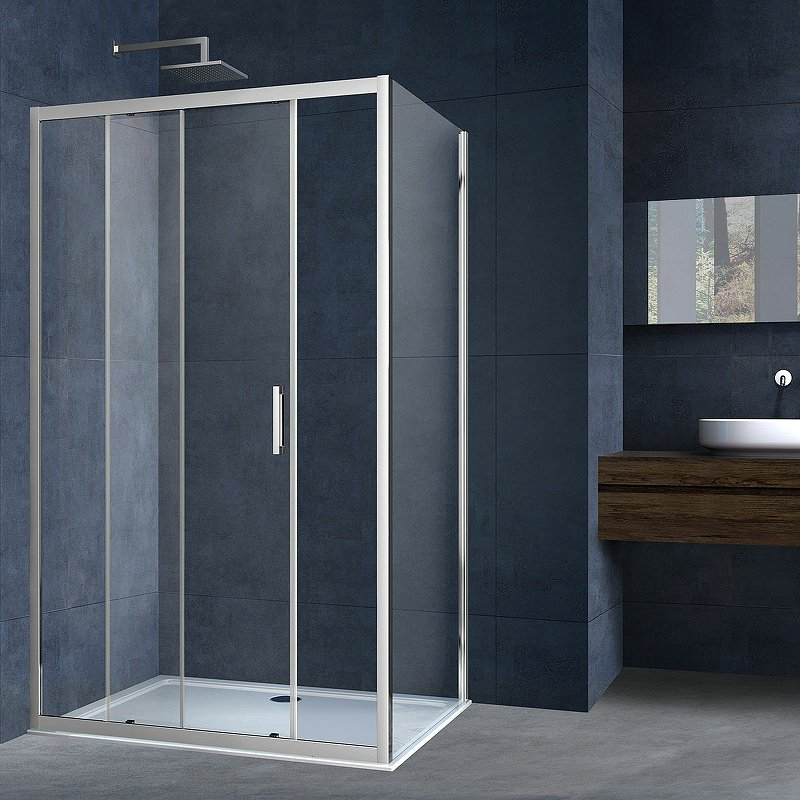 Душевое ограждение KABINKA.KZ двухстенное VSR-3AL9013CL, 1300х1900 мм купить,NaN