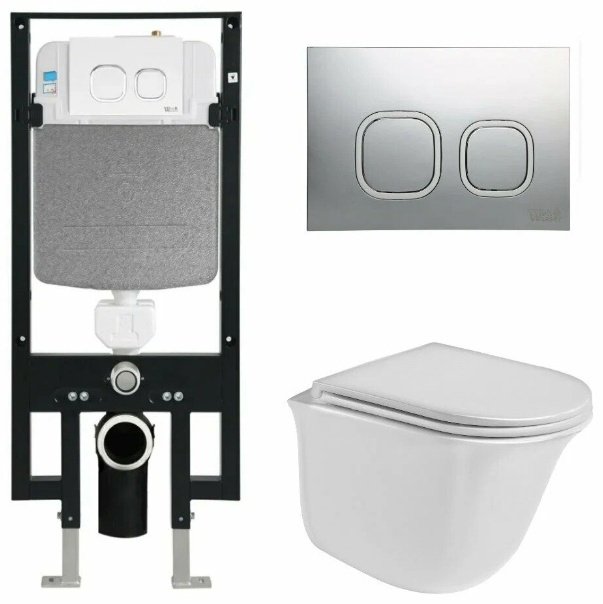 WeltWasser унитаз с инсталляцией TELBACH 004 GL-WT, санфаянс