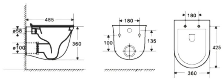 WeltWasser унитаз с инсталляцией TELBACH 004 GL-WT, санфаянс