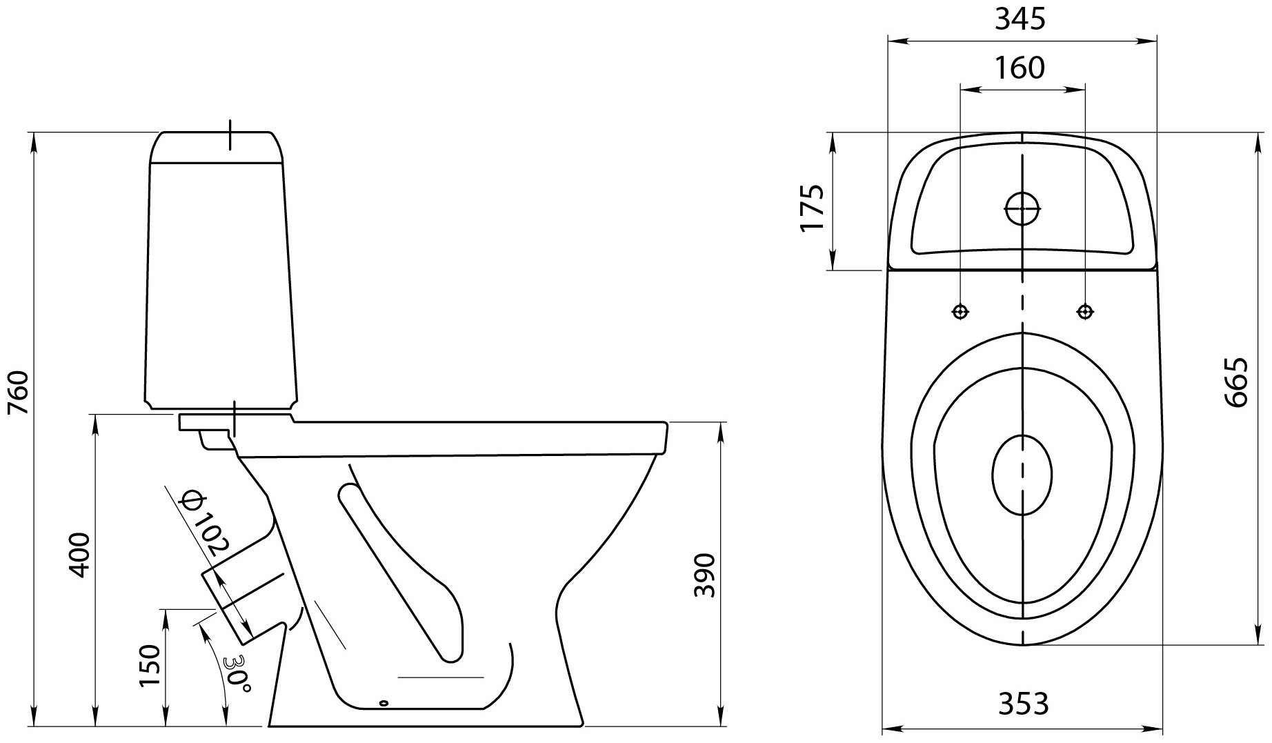 Santeri унитаз Прайм, санфаянс