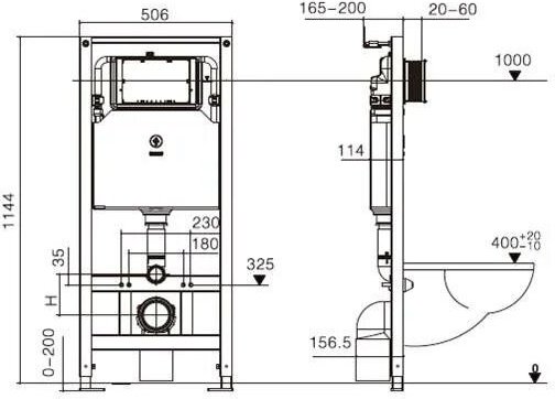 WeltWasser унитаз с инсталляцией JECKENBACH 004 GL-WT, санфаянс купить,0