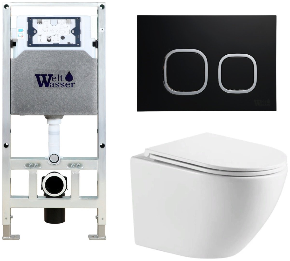 WeltWasser унитаз с инсталляцией Merzbach 043 MT-WT, санфаянс