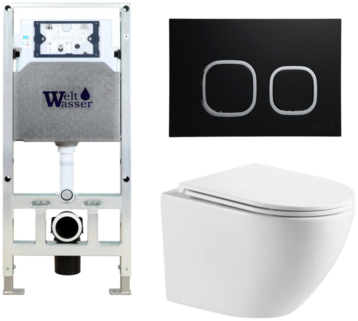 WeltWasser унитаз с инсталляцией Merzbach 043 MT-WT, санфаянс купить,362400
