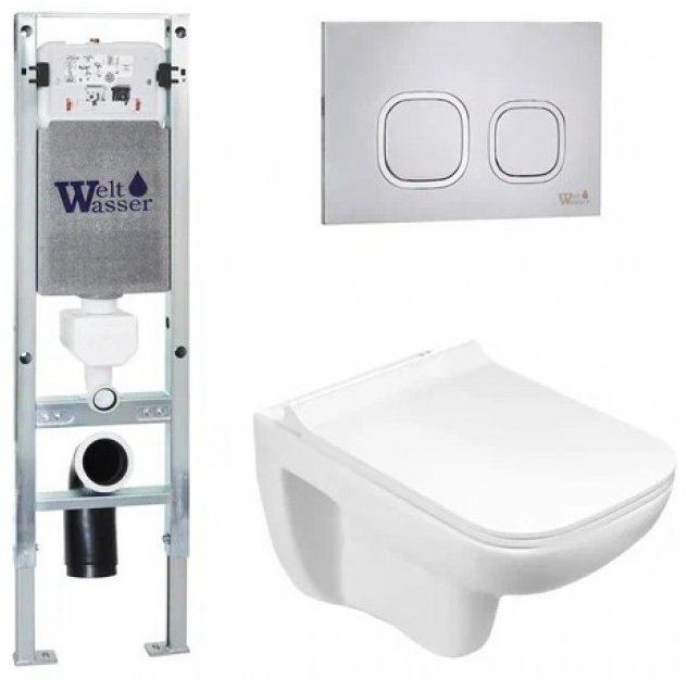 WeltWasser унитаз с инсталляцией KEHLBACH 004 GL-WT, санфаянс купить,NaN