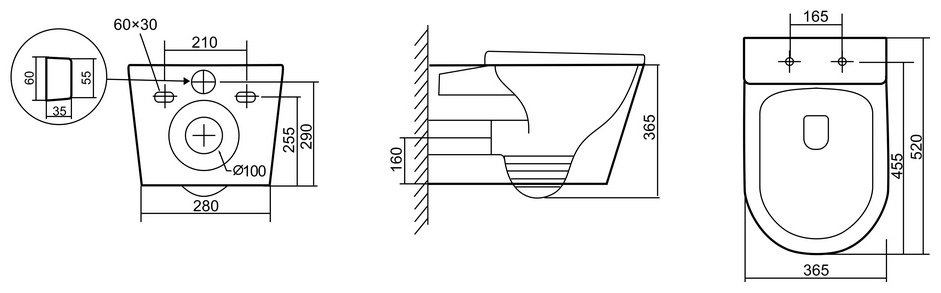 Triton унитаз Verso VO-0832, санфарфор